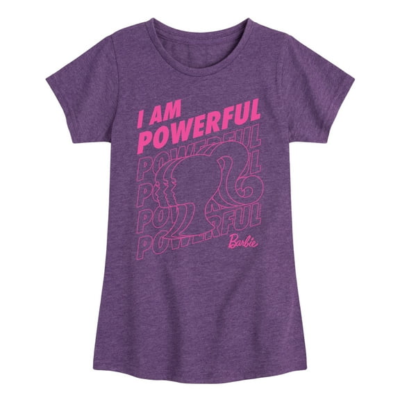 Barbie - I Am Powerful - Original Classic Color - Toddler And Youth Girls Raglan Graphic T-Shirt