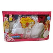 Barbie Bride Dress Up Wedding Set - Contains Top, Skirt, Veil, Ring, Ring Box, Pair of Earrings & Bouquet for Child Plus Accessories for Barbie Doll
