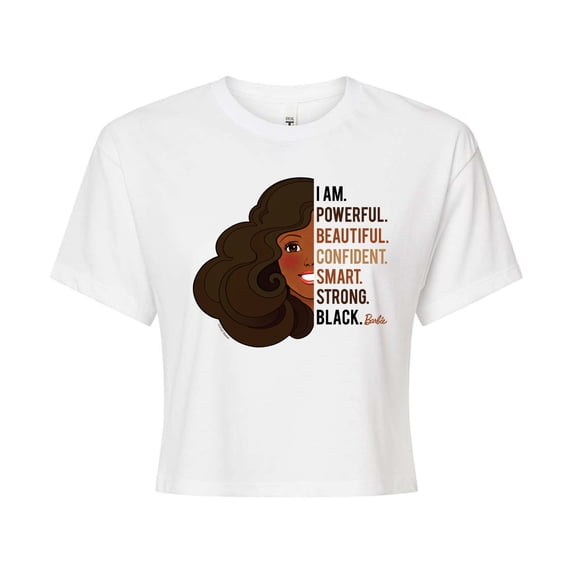 Barbie - I am Powerful - Juniors Cropped Graphic T-Shirt
