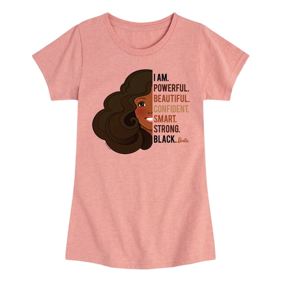 Barbie - I am Powerful Girls' Fitted Short Sleeve Graphic T-Shirt