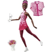 Barbie Ice Skater Doll, Brunette Fashion Doll with Pink Leotard, Trophy & Winter Sport Accessories