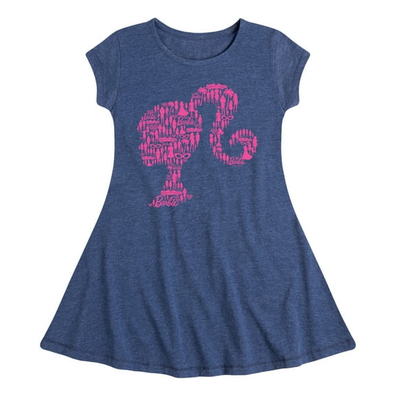 Barbie - Individual Classic Icons Create Silhouette - Toddler And Youth Girls Fit And Flare Dress