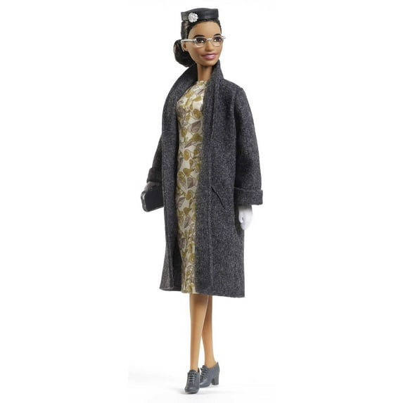 Barbie Inspiring Women Rosa Parks Collectible Doll with Dress, Wool Coat & Accessories