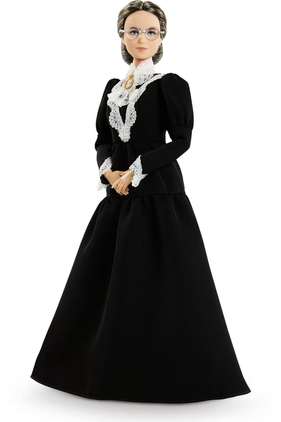 Inspiring Women Susan B. Anthony Collectible Doll in Black Dress with Doll Stand