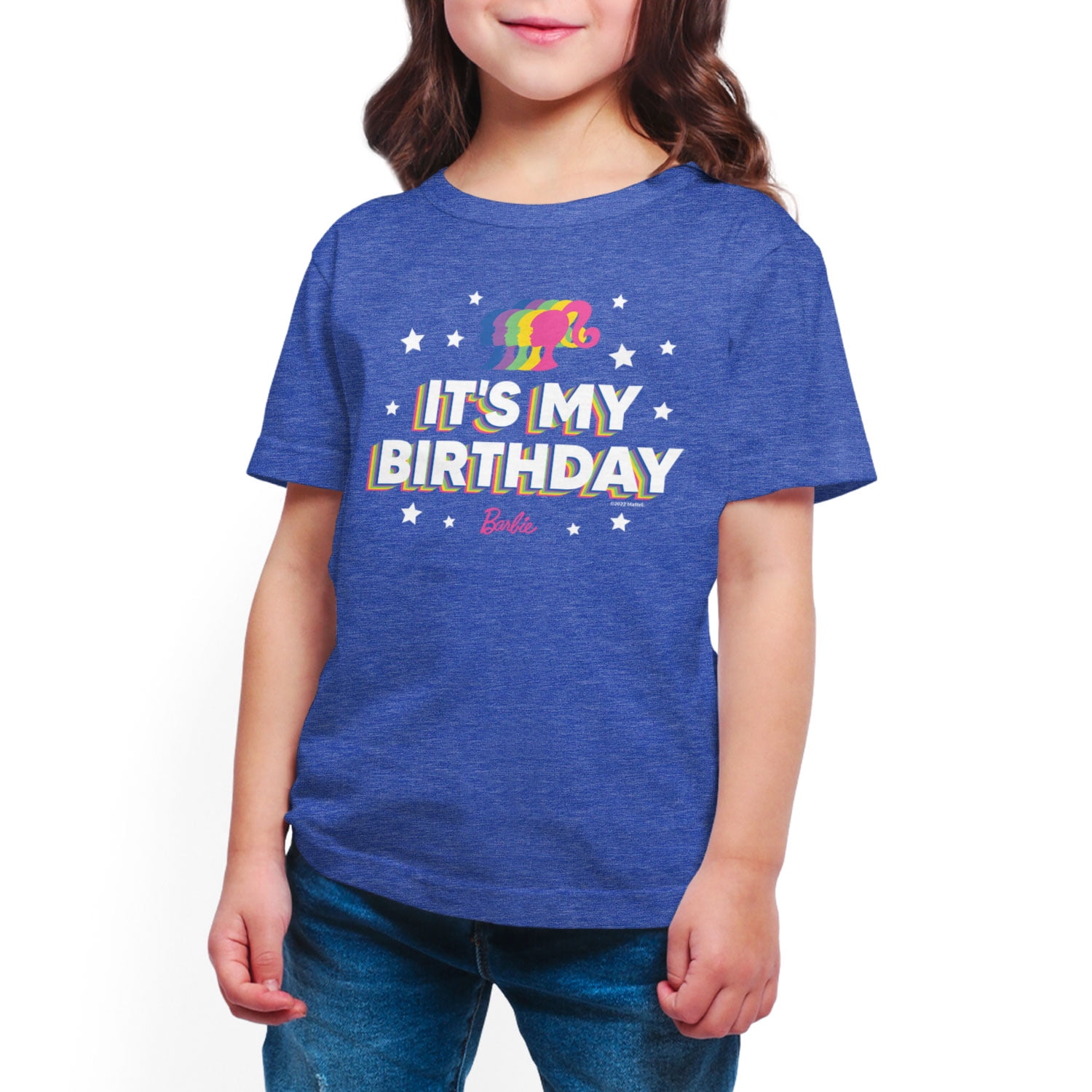 Barbie It s My Birthday Toddler And Youth Girls Short Sleeve Graphic T Shirt
