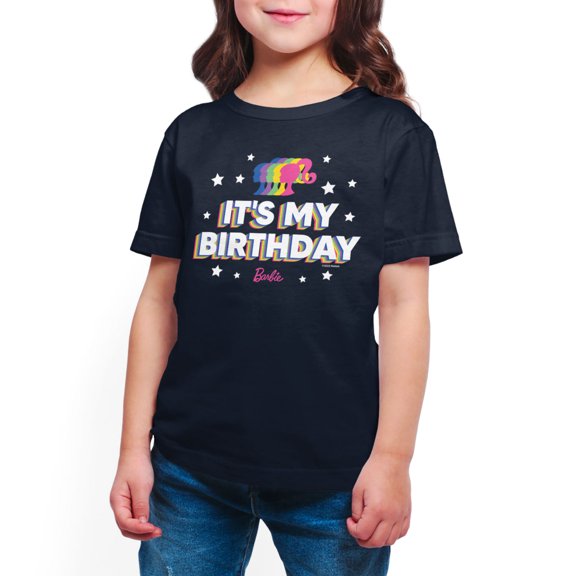 Barbie - It's My Birthday - Toddler And Youth Girls Short Sleeve Graphic T-Shirt