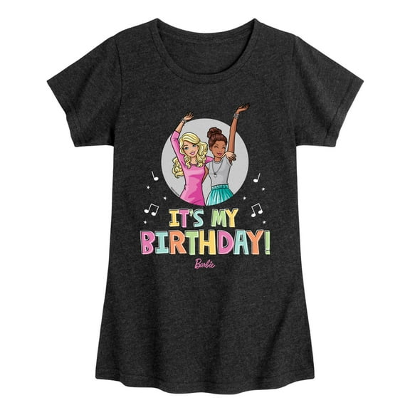 Barbie - Its My Birthday - Toddler And Youth Girls Fitted Short Sleeve Tee