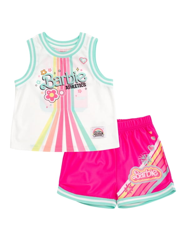 Jersey Athletic Tank Top and Shorts Outfit Set Logo Retro Toddler to Big Kid