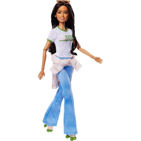 Barbie Joanna Gaines Doll, Posable, Brunette, in Jeans & Top with Roller Skates & Accessories
