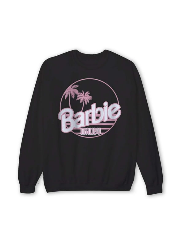Barbie Juniors’ Malibu Logo Graphic Sweatshirt with Long Sleeves, Sizes XS-3X