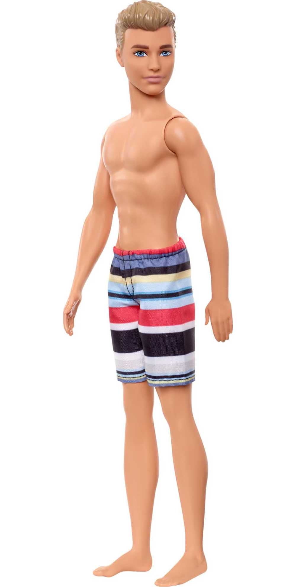 Barbie Ken Beach Doll with Blonde Hair & Striped Swimsuit - Walmart.com
