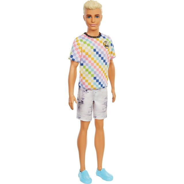 Barbie Ken Fashionistas Doll #174 with Surf-Inspired Checkered Shirt ...