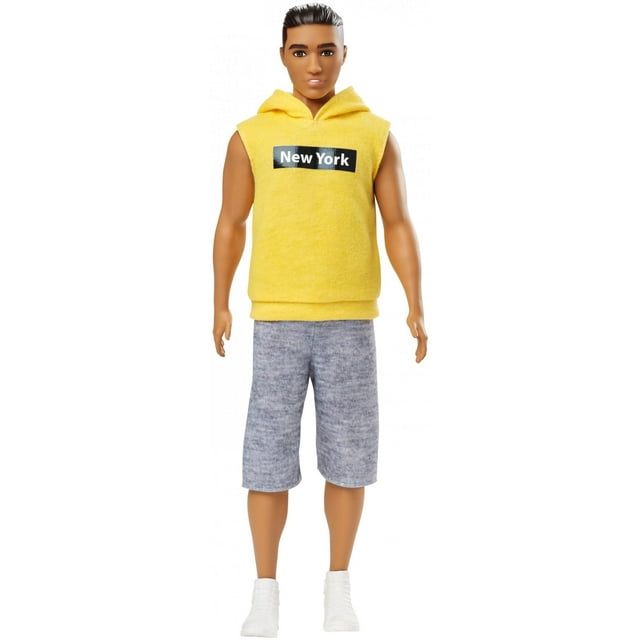 Barbie Ken Fashionistas Doll Wearing Yellow "New York" Hoodie