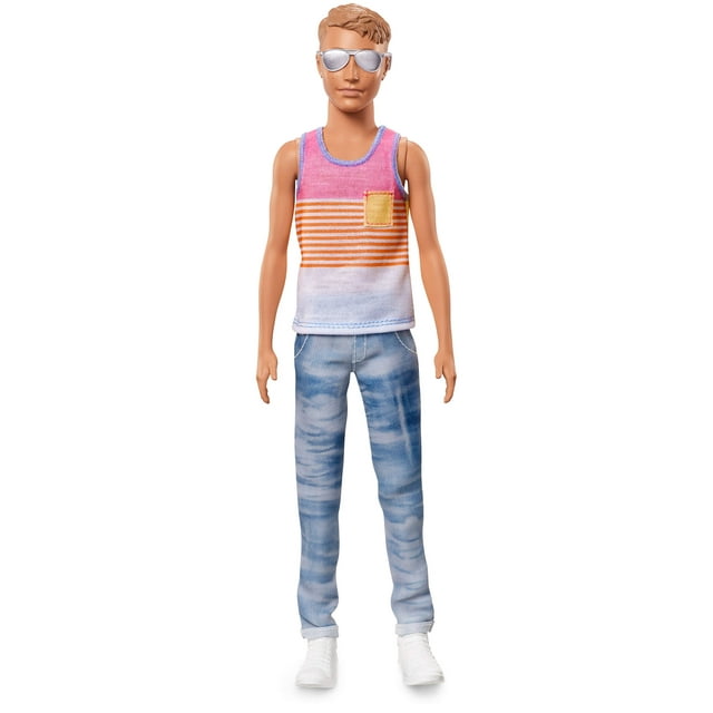 Barbie Ken Fashionistas Hyped On Stripes Fashion Doll Playset, 5 Pieces Included