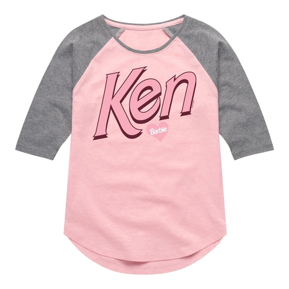 Barbie - Ken Hearts Barbie - Toddler And Youth Girls Raglan Graphic T-Shirt