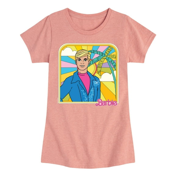 Barbie - Ken In Malibu - Girls Fitted Short Sleeve Graphic T-Shirt
