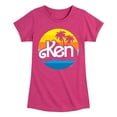 thumbnail image 1 of Barbie - Ken - Palm Trees - 70's Style - Toddler And Youth Girls Raglan Graphic T-Shirt, 1 of 4