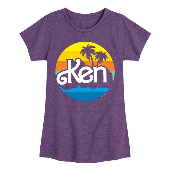 Barbie - Ken - Palm Trees - 70's Style - Toddler And Youth Girls Raglan Graphic T-Shirt