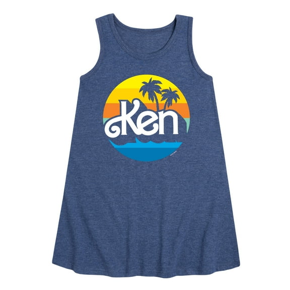 Barbie - Ken - Palm Trees - 70's Style - Toddler and Youth Girls A-line Dress