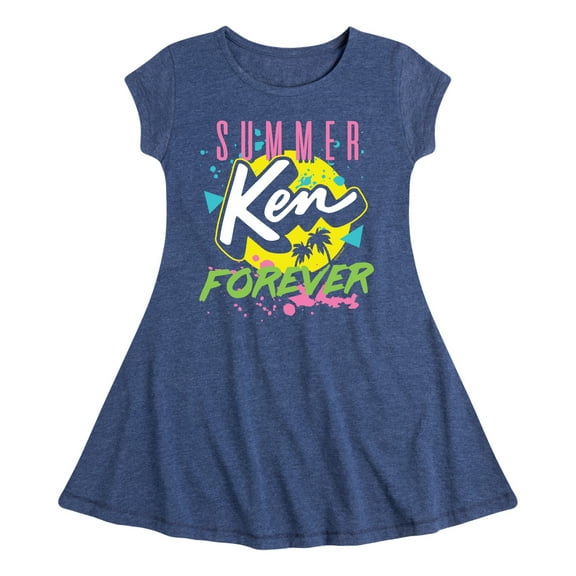 Barbie - Ken - Summer Forever - 90's Retro Style - Toddler And Youth Girls Fit And Flare Dress