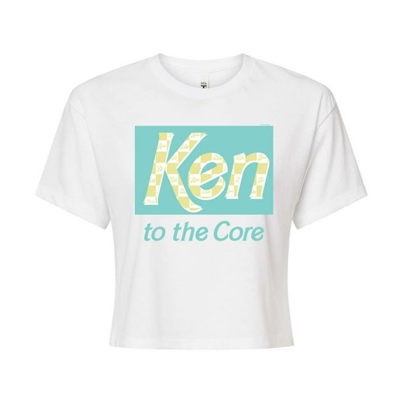 Barbie - Ken to the Core - Checked Style - Juniors Cropped Cotton Blend T-Shirt