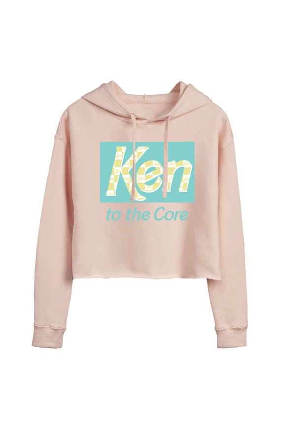 - Ken to the Core - Checked Style - Juniors Cropped Pullover Hoodie