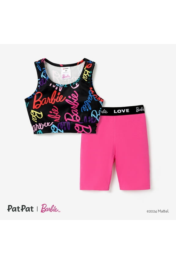 Kids 2pcs Sporty Outfit Sets for Toddler Girls with Letter Pattern Size 3-10 Years