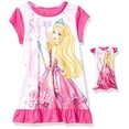 thumbnail image 1 of Barbie Kids & Baby Big Girls' Nightgown with Matching Doll Gown, Sparkly Pink, 8, 1 of 1
