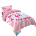 thumbnail image 1 of Barbie Kids 5 Piece Pink Tie Dye Reversible Comforter, Bed in a Bag, Full, 1 of 7