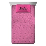 Barbie Kids 3 Piece Pink Sheet Set, Twin