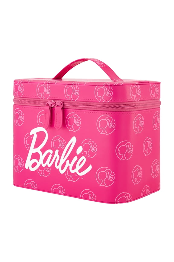 Large Women's Makeup Bag, Two Zipper Travel Cosmetic Zipper Pouch Organizer with Logo, Pink