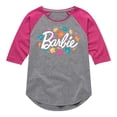 thumbnail image 1 of Barbie - Leaves Swirling - Toddler And Youth Girls Raglan Graphic T-Shirt, 1 of 4
