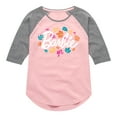 thumbnail image 1 of Barbie - Leaves Swirling - Toddler And Youth Girls Raglan Graphic T-Shirt, 1 of 4