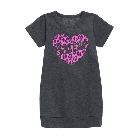 Barbie - Leopard Heart - Classic Barbie - Toddler And Youth Girls Fleece Dress