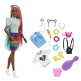 thumbnail image 1 of Barbie Leopard Rainbow Hair Doll with Color-Change Highlights & Styling Accessories, 1 of 7