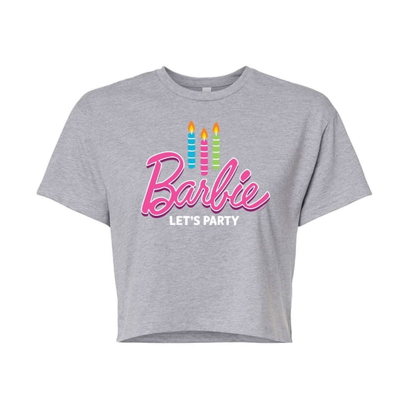 Barbie - Let's Party - Juniors Cropped Cotton Blend T-Shirt