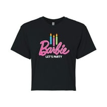 Barbie - Let's Party - Juniors Cropped Cotton Blend T-Shirt
