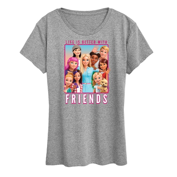 Barbie - Life is Better with Friends - Family Photo - Women's Short Sleeve Graphic T-Shirt