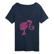 Barbie - Lifestyle Silhouette - Iconic Barbie - Classic Style - Women's Short Sleeve Graphic V-Neck T-Shirt