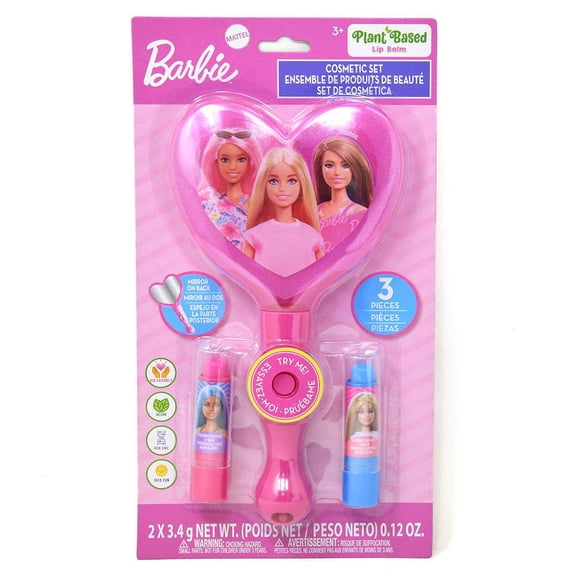 Barbie Light Up Mirror w/2 Lip Balms on Card