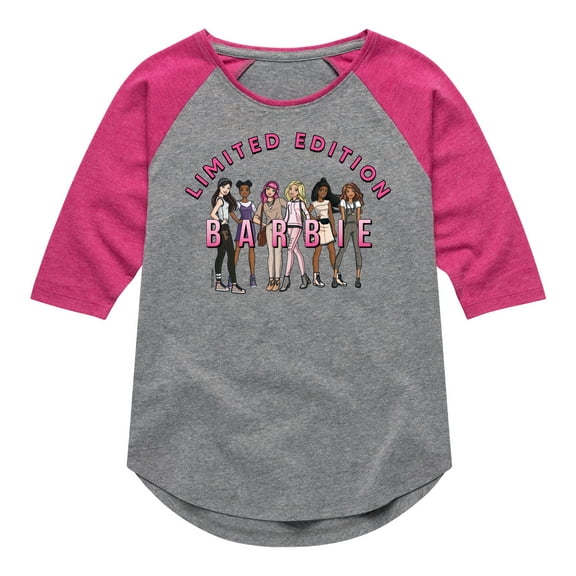 Barbie - Limited Edition - Barbie and Friends - Toddler And Youth Girls Raglan Graphic T-Shirt
