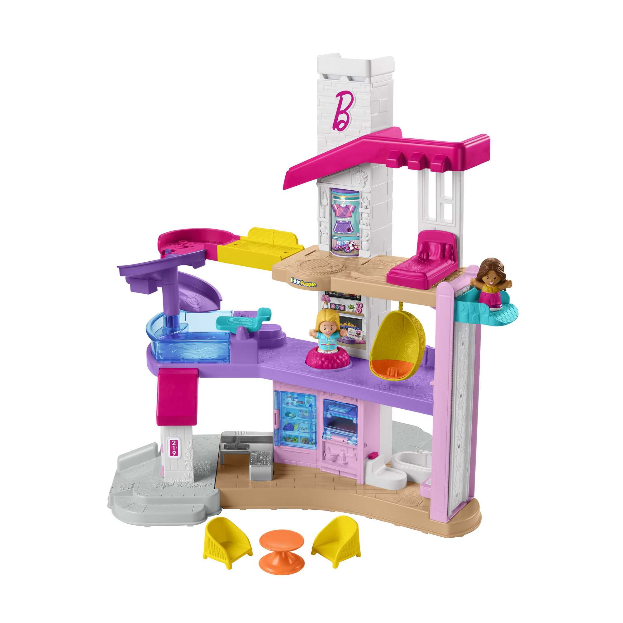 Free Shipping Barbie Little Dream House Interactive Toddler Playset by Fisher Price Little People Walmart