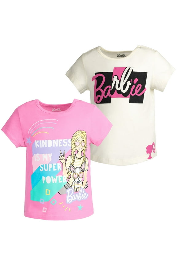 Little Girls 2 Pack T-Shirts Toddler to Big Kid
