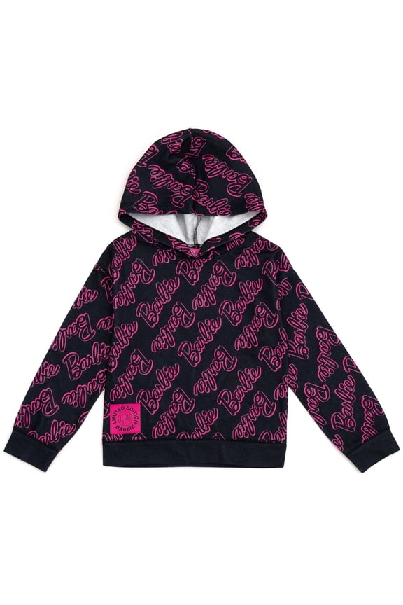Little Girls Fleece Pullover Hoodie Logo Pink 7-8