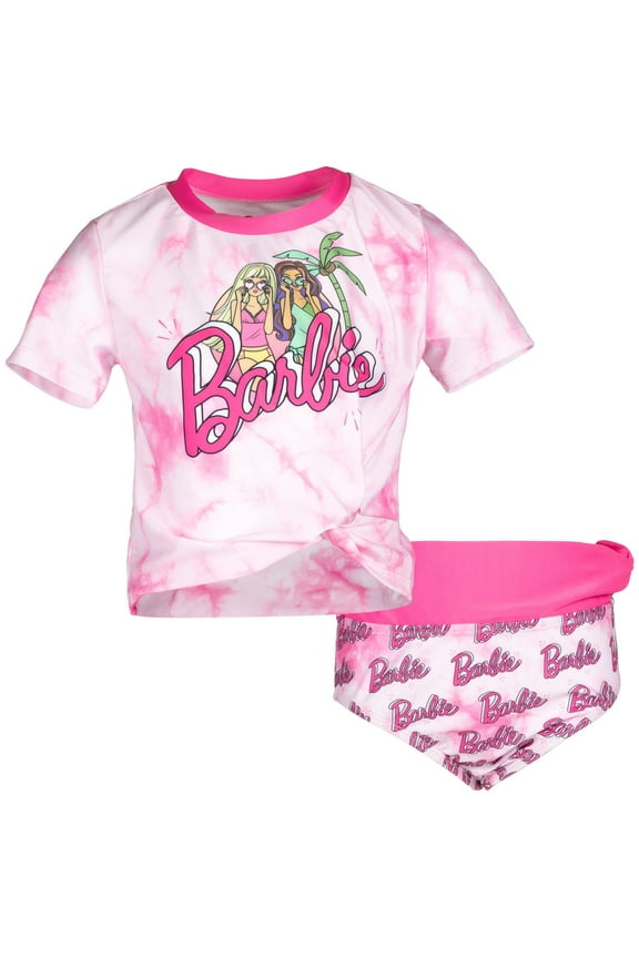 Little Girls Rash Guard and Bikini Bottom Little Kid to Big Kid