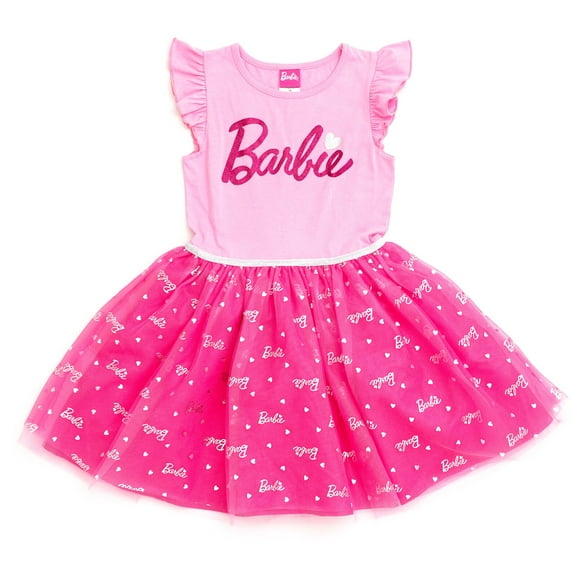 Barbie Little Girls Tulle Dress Little Kid to Big Kid