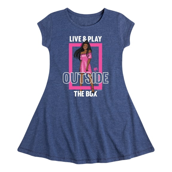 Barbie - Live & Play Outside the Box - Toddler And Youth Girls Fit And Flare Dress