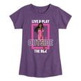 thumbnail image 1 of Barbie - Live & Play Outside the Box - Toddler And Youth Girls Raglan Graphic T-Shirt, 1 of 4