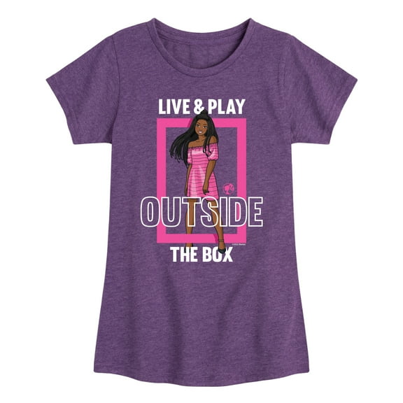 Barbie - Live & Play Outside the Box - Toddler And Youth Girls Raglan Graphic T-Shirt