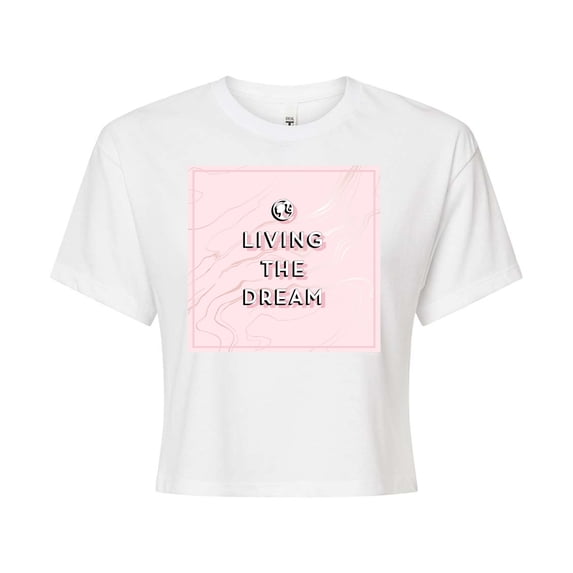 Barbie - Living The Dream - Juniors Cropped Graphic T-Shirt